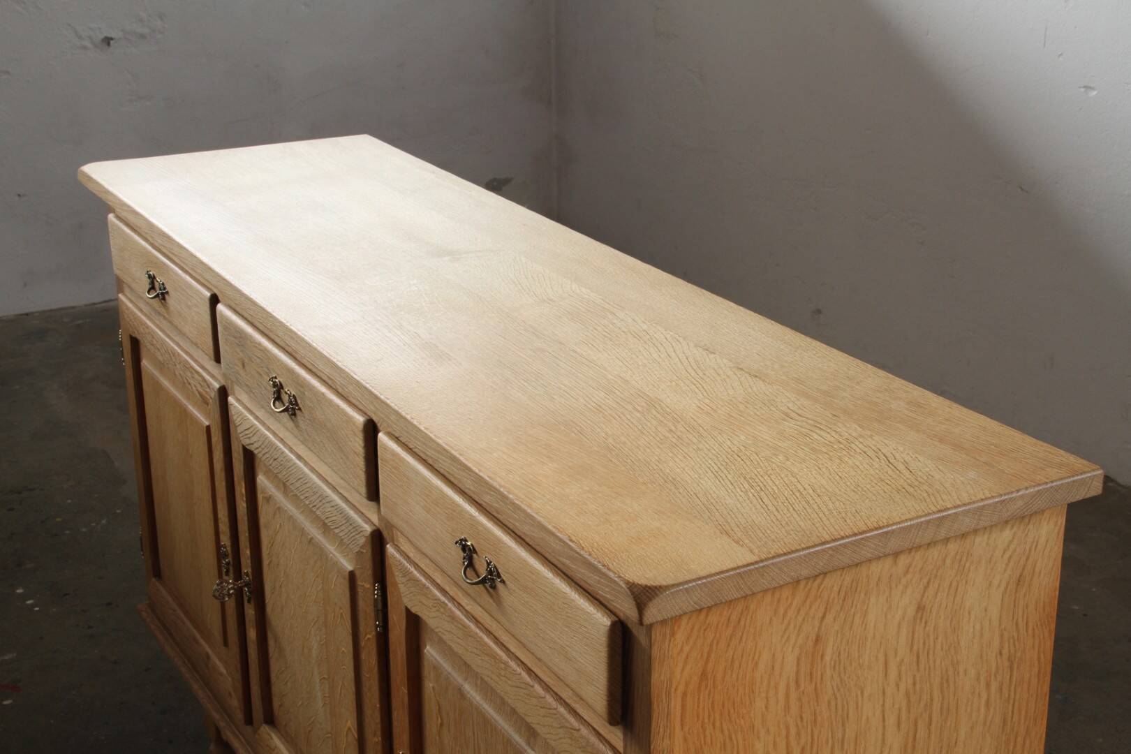 Vintage 1970s Danish Oak Low Cabinet / Sideboard, Henning Kjærnulf style