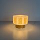 Ceiling light or wall sconce in opal glass with yellow decorations by VEB, 1950s, Germany.