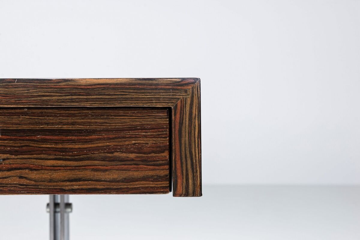 Trau Arredamenti Metallici S.P.A. large desk rosewood Italy 1960