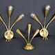 Pair of gilded brass wall lights, Maison Lunel, France, 1950's