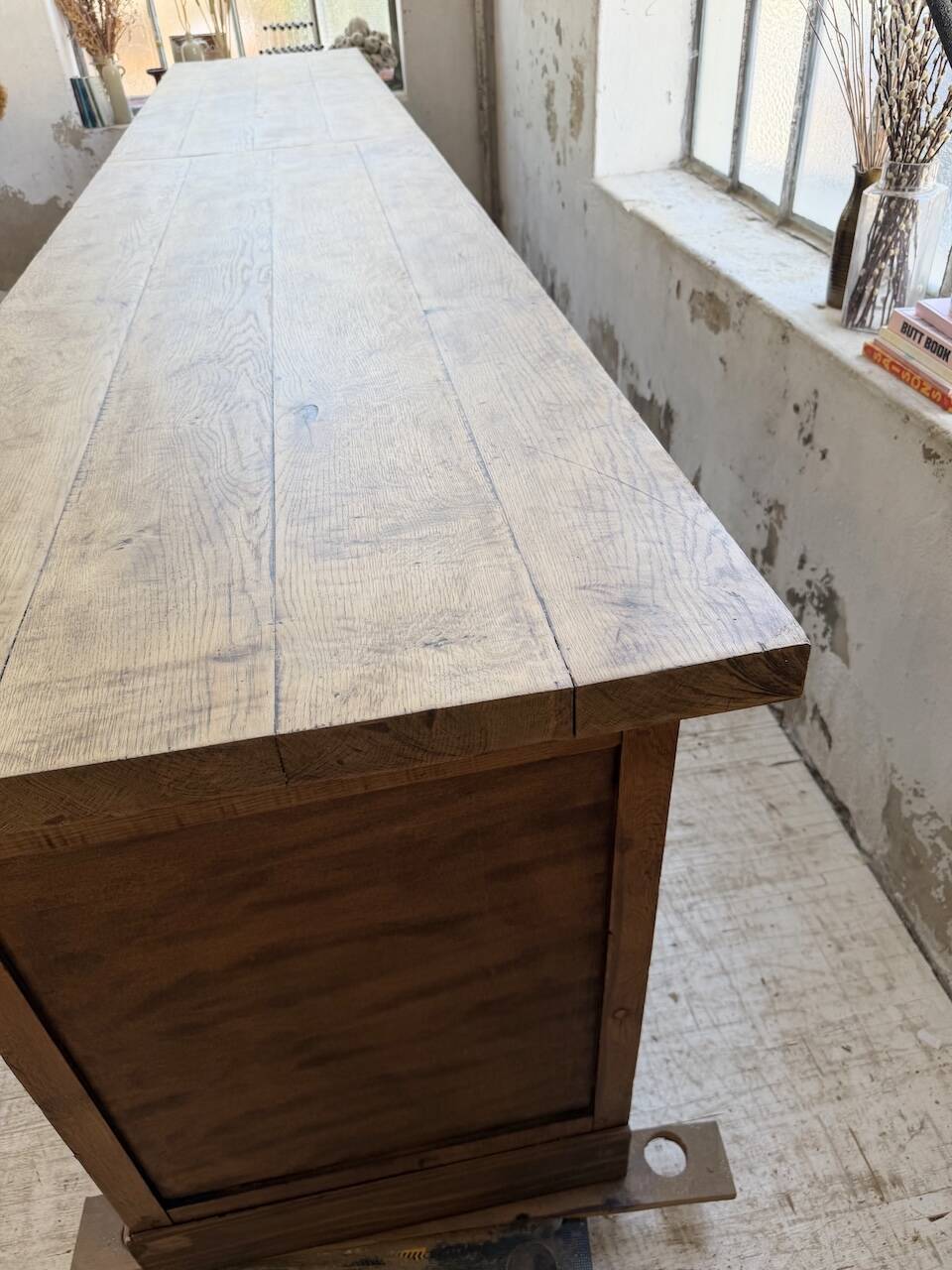 Rustic sideboard XXL 4m solid oak 1950