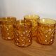 4 amber vintage Pernod Pastis glasses