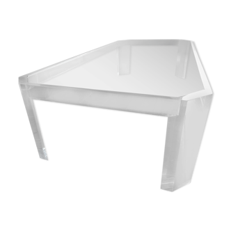 Table basse Marc Micoud, verre et plexiglass
