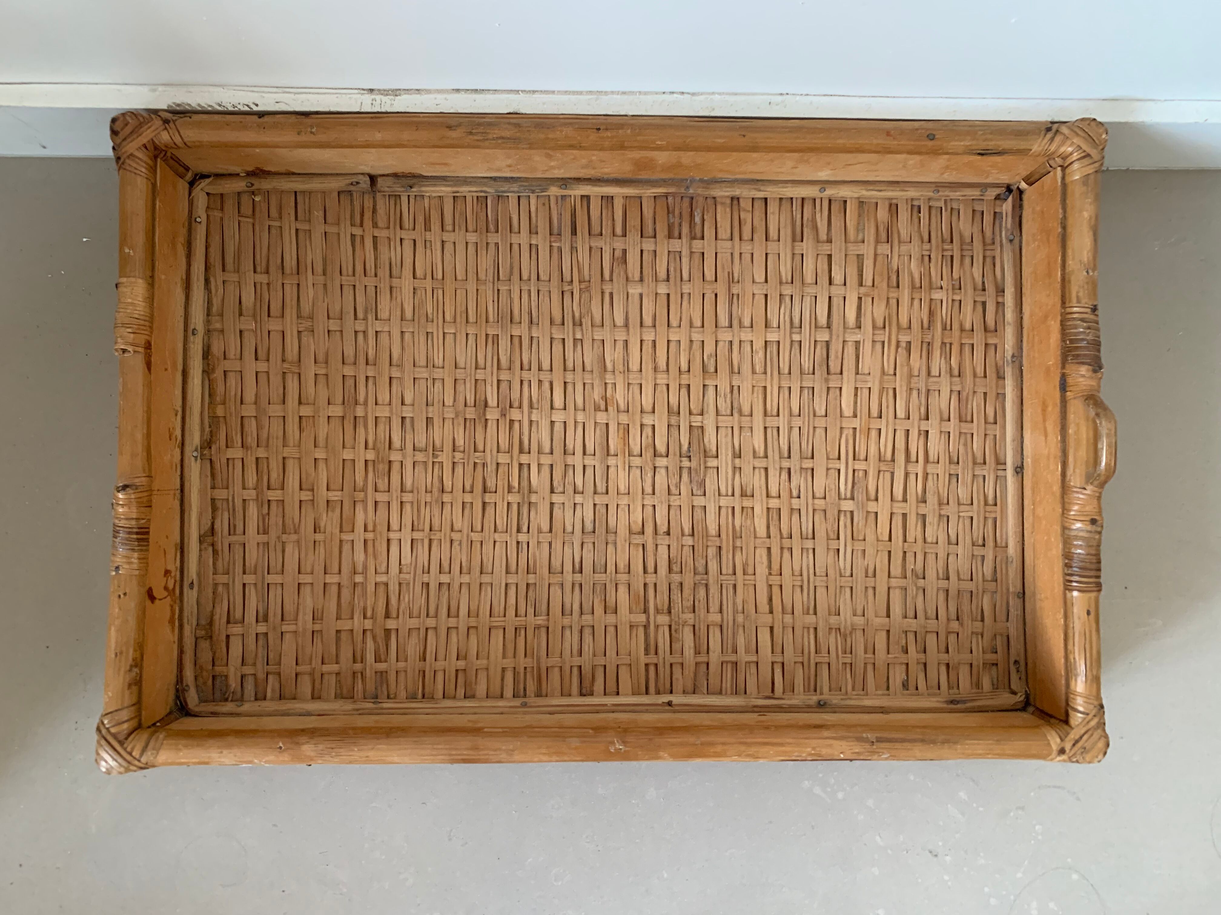 Vintage rattan basket