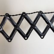 Industrial Black Enamel Scissor Wall Lamp, 1930s
