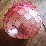 Vintage hanging lamp mother-of-pearl lotus flower and rose-degrading brass