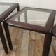Series of 3 wooden and glass tables from the 70s