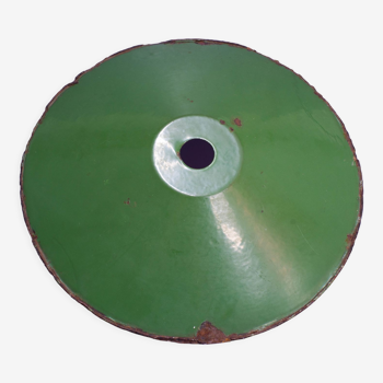 Galette en métal émaillée verte pour suspension ou abat-jour