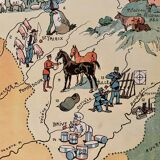 Old illustrated map of the Limousin - JP Pinchon