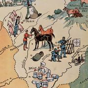 Affiche ancienne carte illustrée du Limousin - JP Pinchon