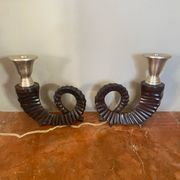 Paire de bougeoirs en bronze Chapman