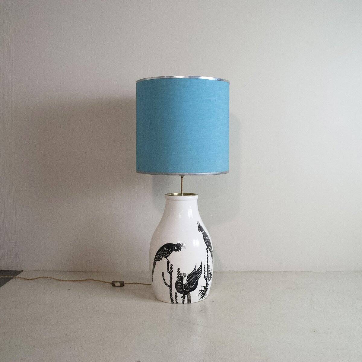 Ceramic and brass table lamp, 1960s.
