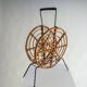 Mid-century round rattan magazine holder