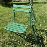 Set of 4 folding garden chairs - vintage green