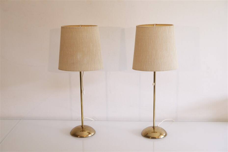 Pair of vintage Scandinavian brass lamps 1970
