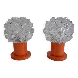 A pair of table or wall lamps from the middle of the century/ Kamenický Šenov, 1970,'s