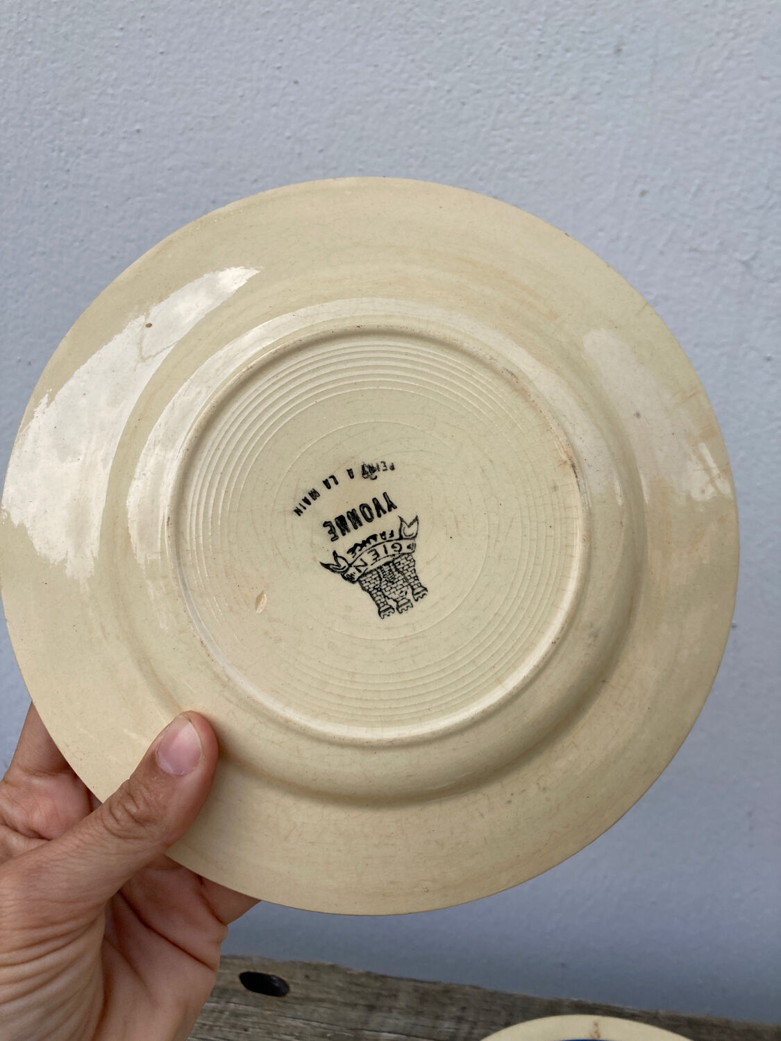 3 dessert plates Gien Yvonne beige