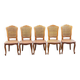 5 solid wood caned chairs, Louis XV style, stamped Baumann