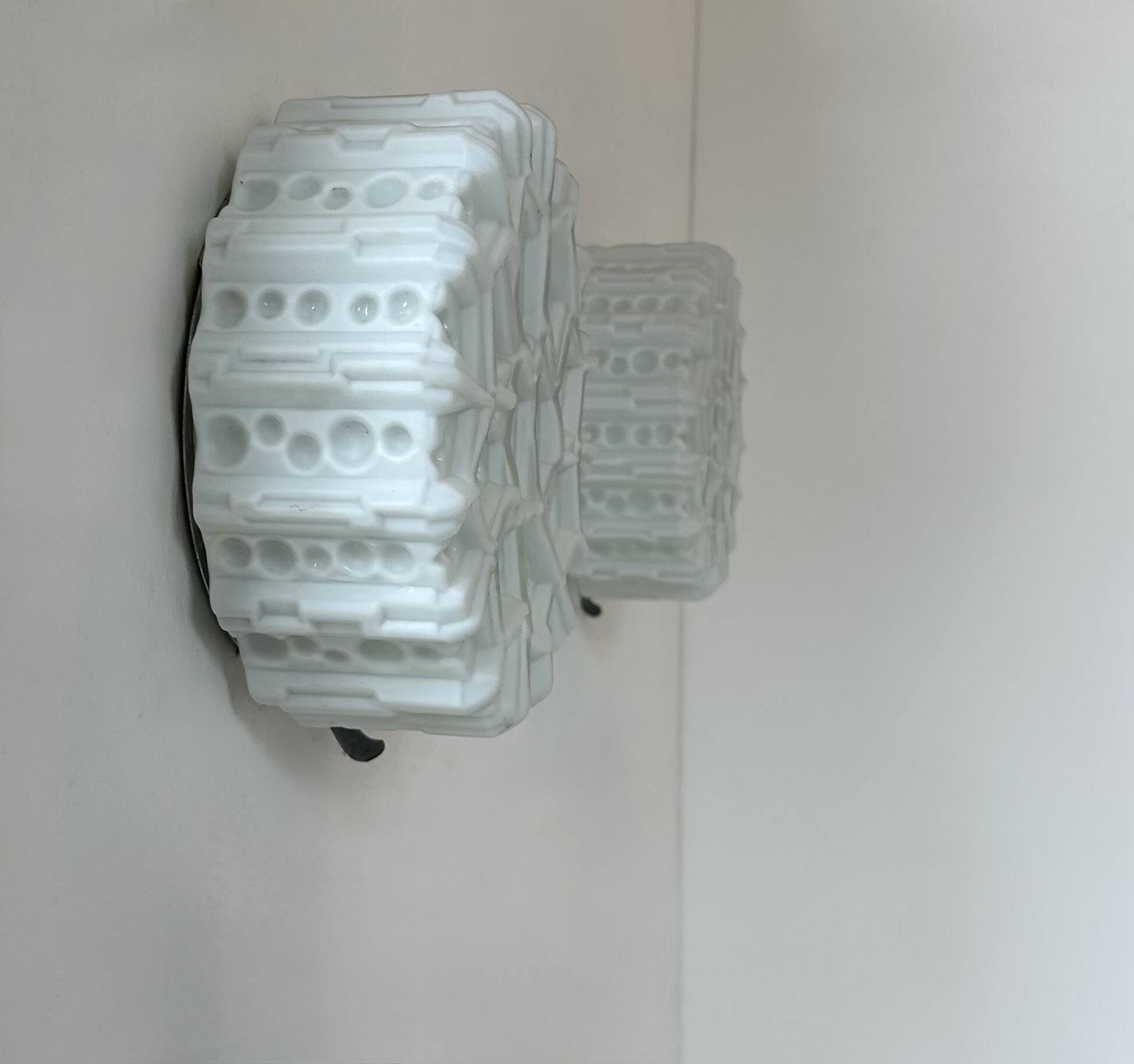 Pair of vintage opaline wall lights, Sweden, 1960s