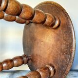 Vintage turned solid wooden stool