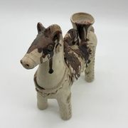 Ceramic candlestick horse, Sardinian, 1960s