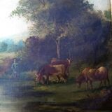 Tableau scene paysage de ferme