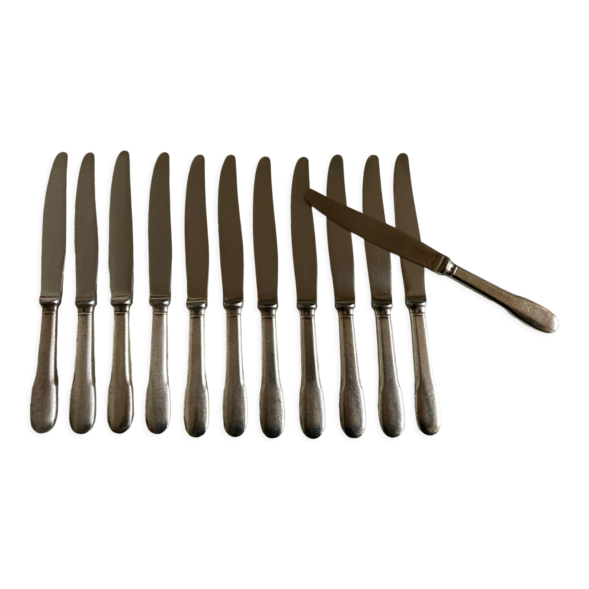 Set of 12 brewery knives Christofle Cluny Vieux Paris 1960