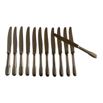 Set of 12 brewery knives Christofle Cluny Vieux Paris 1960