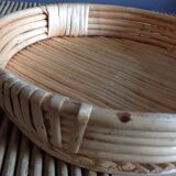 Duo of wicker round baskets