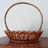 Vintage rattan basket 70s