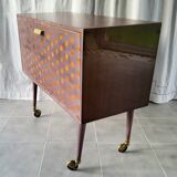Vintage bar cabinet on casters
