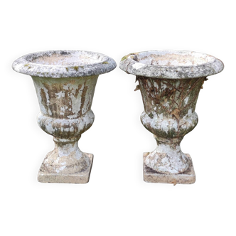 Pair of antique Medici stone vases