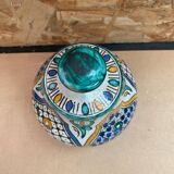 Ancienne Jarre A Beurre Jobbana Maroc Faïence Polychrome XIXÈME Vintage #B082