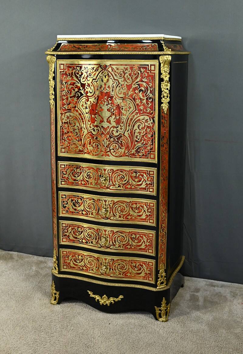 Boulle marquetry secretary desk, Napoleon III period – Mid-19th century