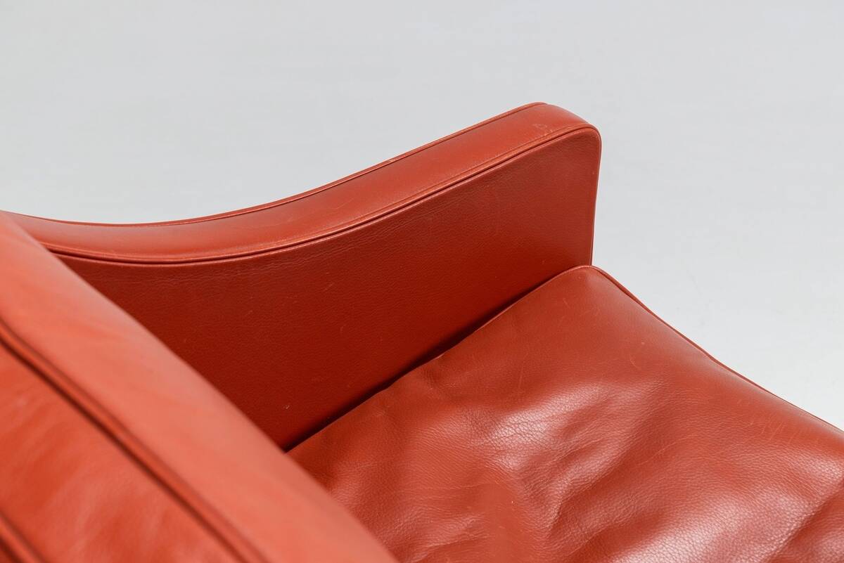 Borge Mogensen cognac leather lounge chairs Fredericia Stolefabrik Denmark 1963
