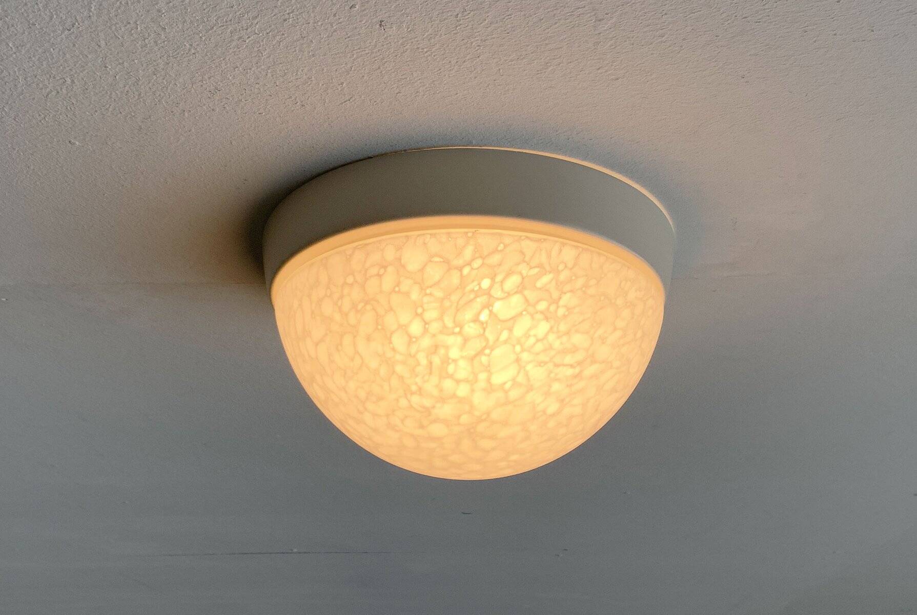 Suspension or wall lamp moon in glass from the vintage German space era by Peill & Putzler, 1970s.