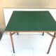 Ancienne table à jeu pliante et son plateau en feutrine verte vintage