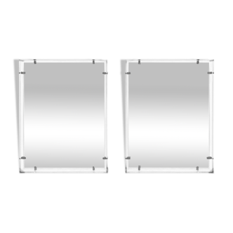 Pair of Italian mirrors in glass and mirror
