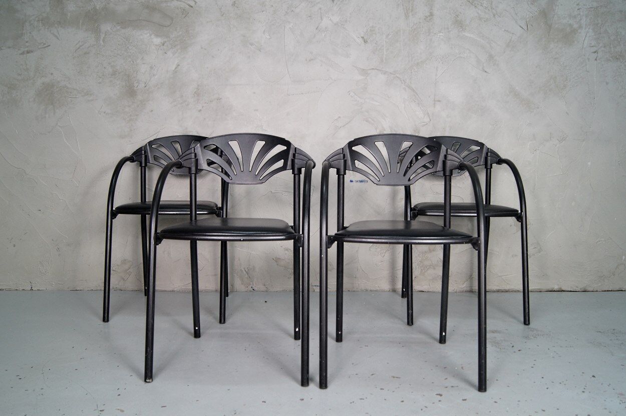 Italian Alisea armchairs by Lisa Bross for Studio Simonetti, 1980s, Set of 4