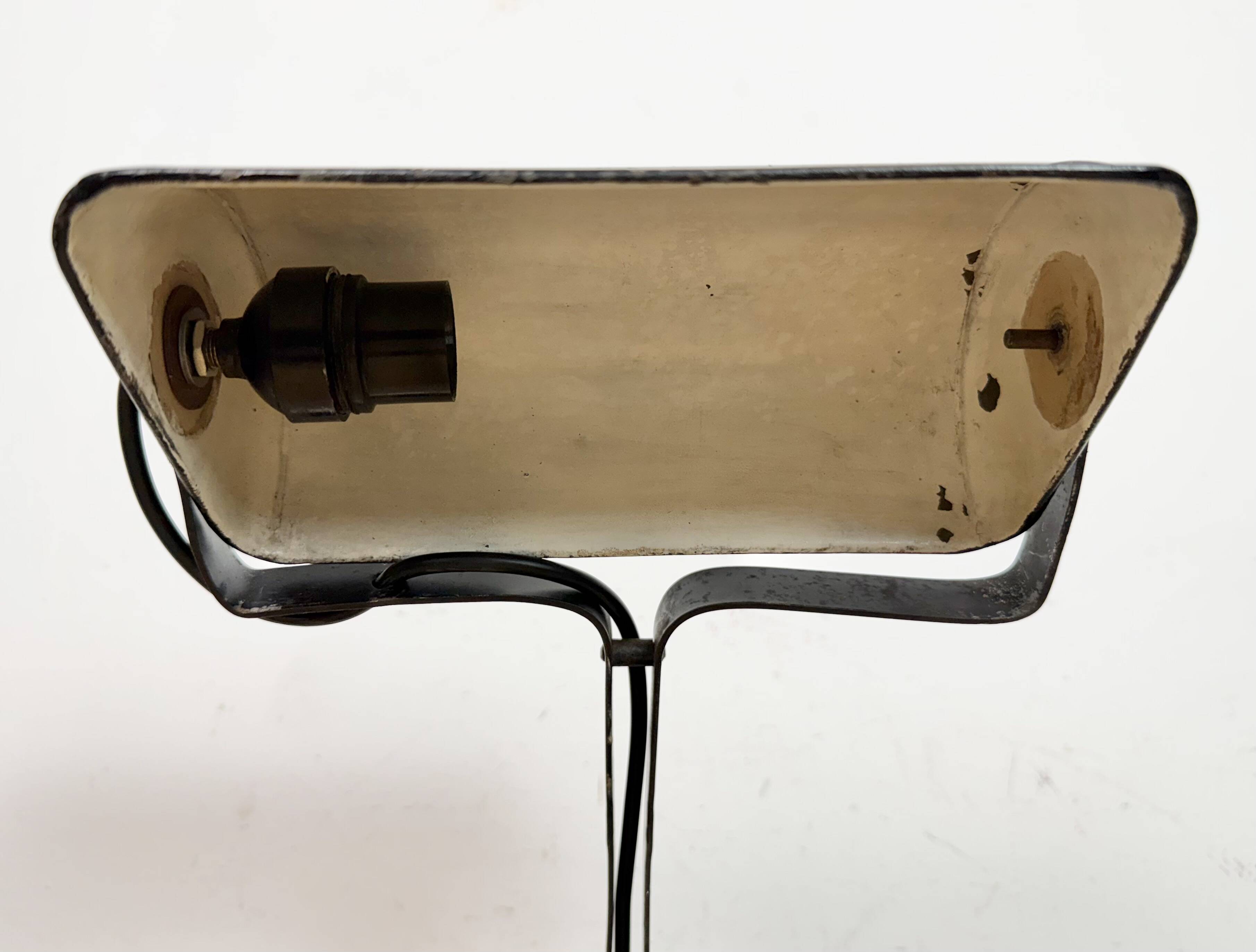 Vintage German Black Bank Lamp, 1930s