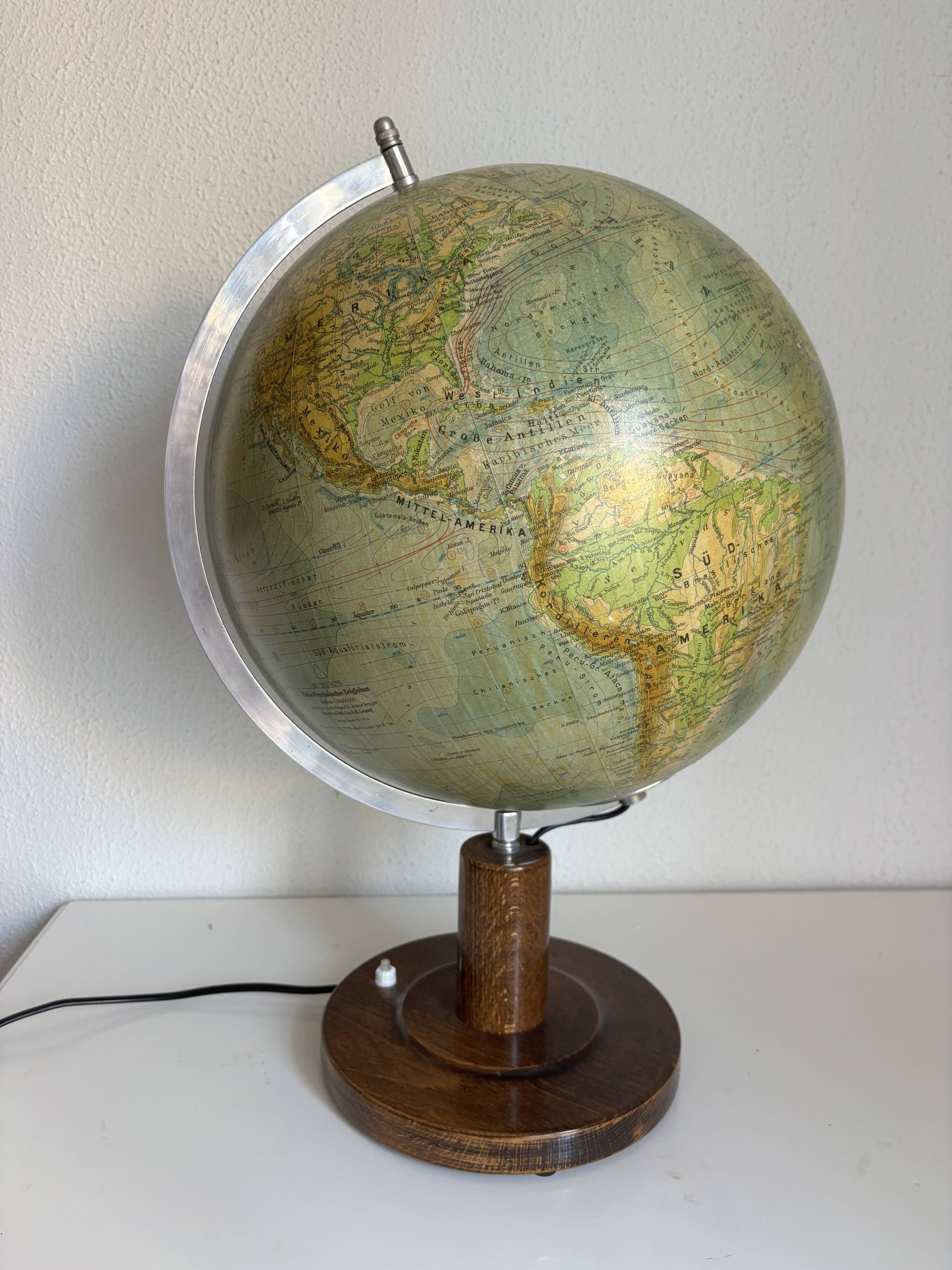 Vintage globe 1950/1953 terrestrial Räth world map ex-GDR - 52 cm