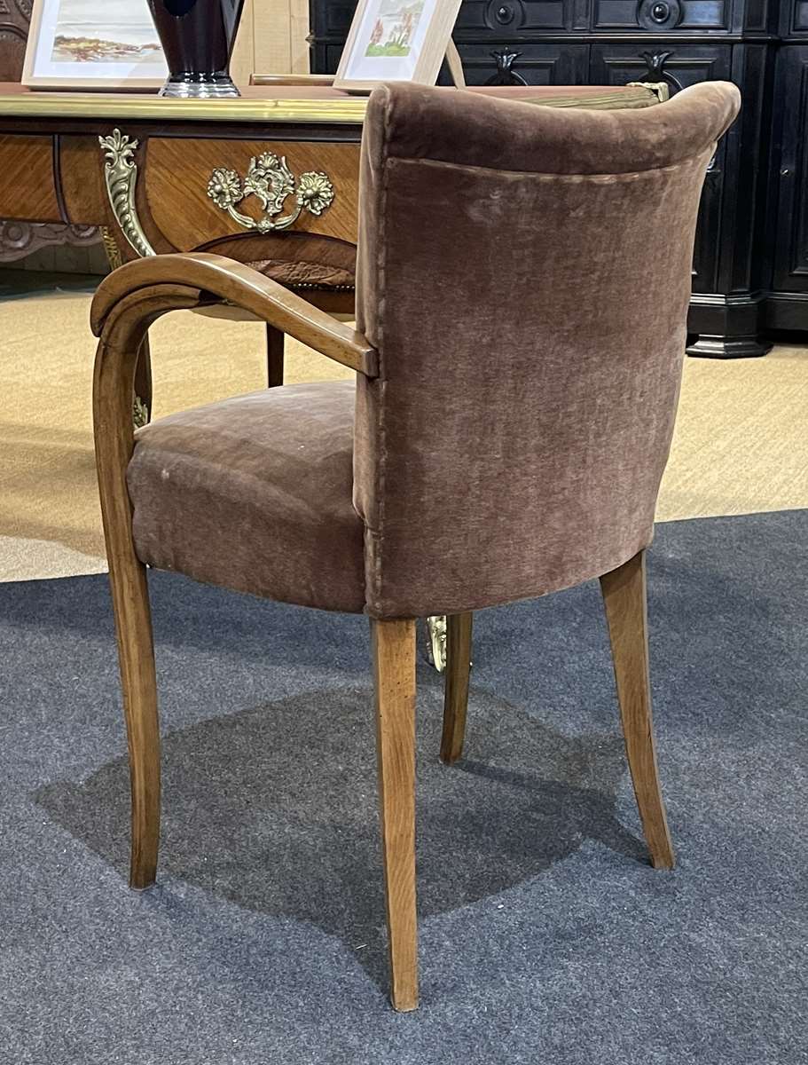 Art Deco bridge armchair in beech