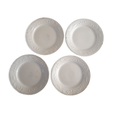4 assiettes terre de fer Sarreguemines
