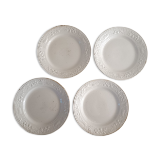 4 assiettes terre de fer Sarreguemines