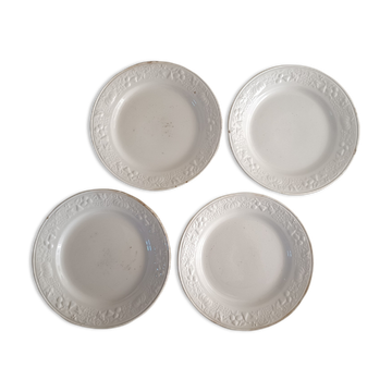 4 assiettes terre de fer Sarreguemines