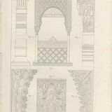 Old engraving architecture columns