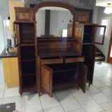 Ancien grand meuble cabinet louix xvi vitrine miroir