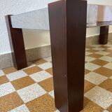 Chrome wood and smoked glass coffee table from the 70s