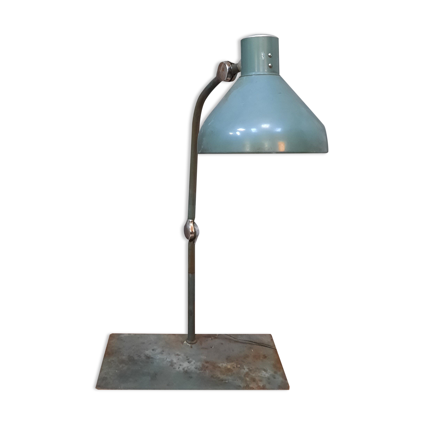 Lampe industrielle articulée  en métal vert