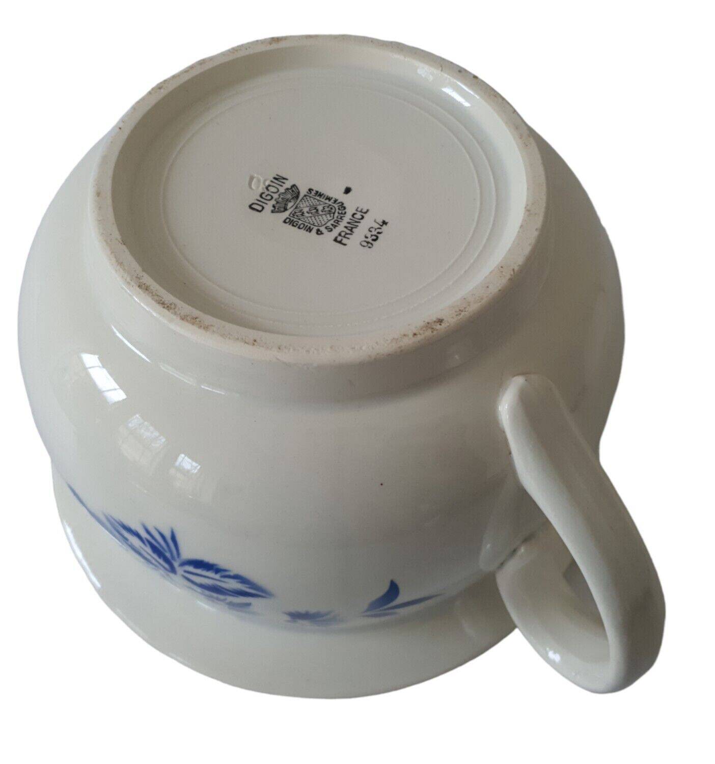 Ancien Pot de Chambre Digoin & Sarreguemines 9334 Floral Bleu